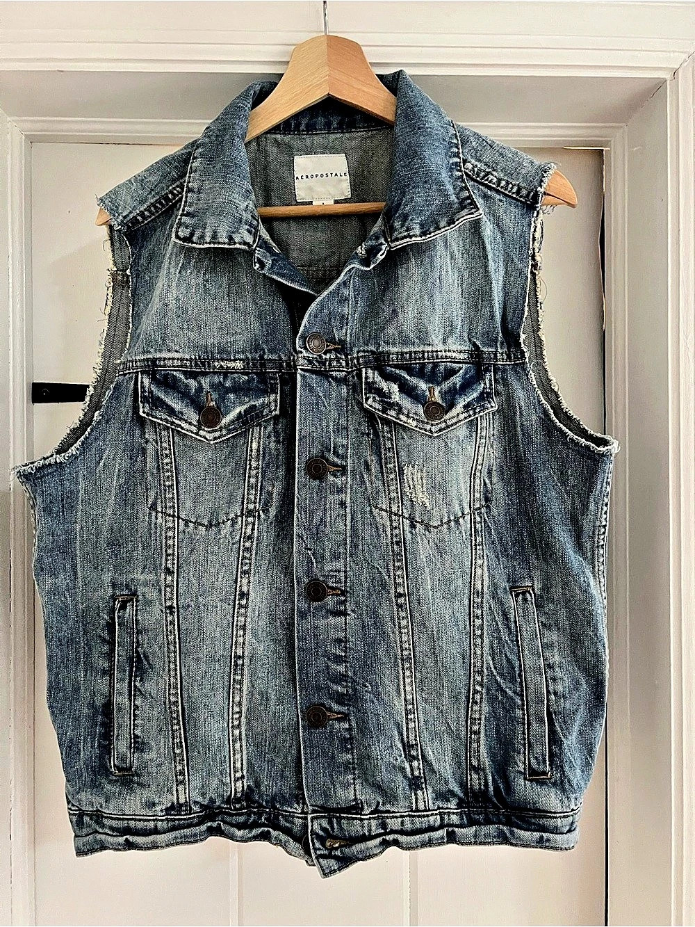 Aeropostale Women'Small Cotton Denim Vest Size Small